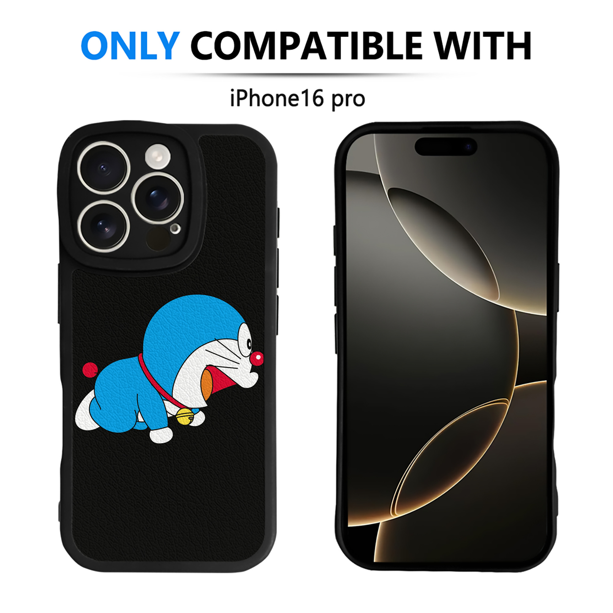 （画像用） ドラえもん Doraemon 【iPhone 16シリーズ対応】シリコンスマホケース（レザー調） 材質：シリコン